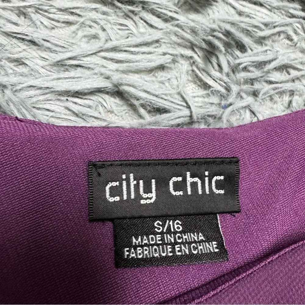 City Chic Softly Tied Orchid Dress Size 16